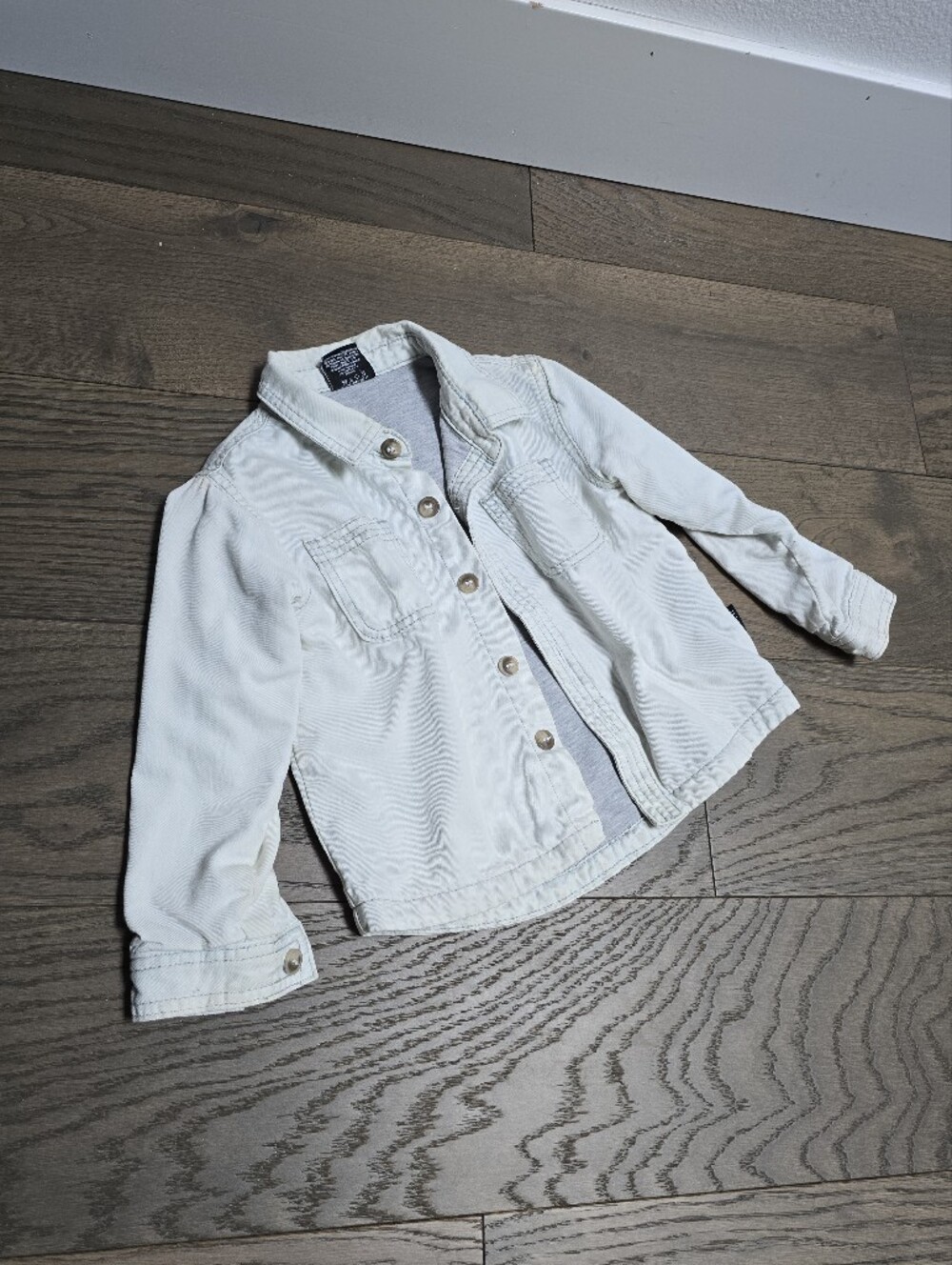 Little Bipsy Unisex Light Wash Denim Shacket 3T-4T - Picture 3 of 6